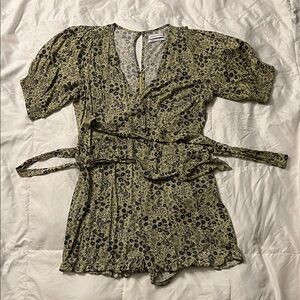 Urban Outfitters Floral Jumpsuit - Black and Cream